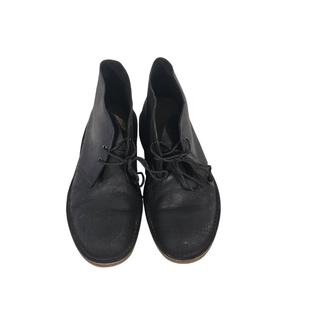 Clarks Mens Bushacre Chukka Boot Black Comfort Preppy Oiled Leather US/11